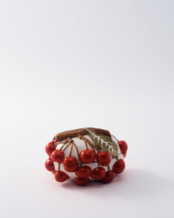 Italian Ceramic Cherry Branch Tureen