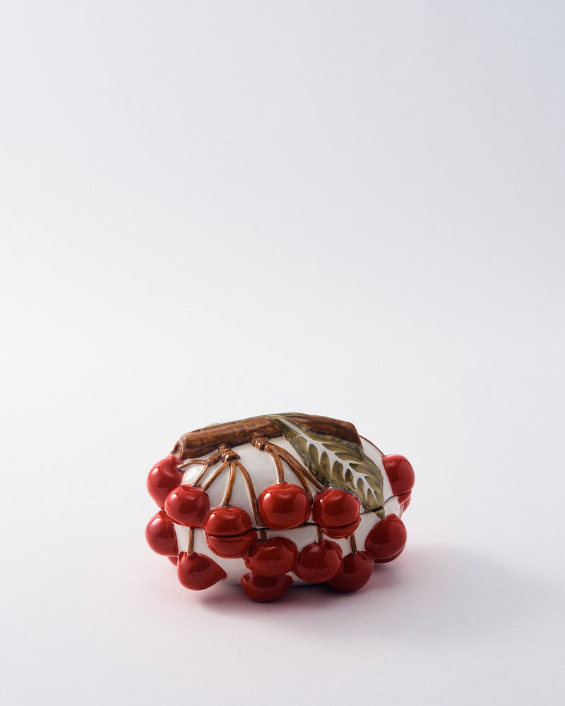 Italian Ceramic Cherry Branch Tureen