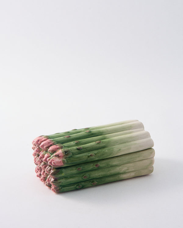 Japanese Ceramic Asparagus Covered Box