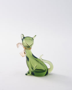 1950s Murano Olive Green Cat