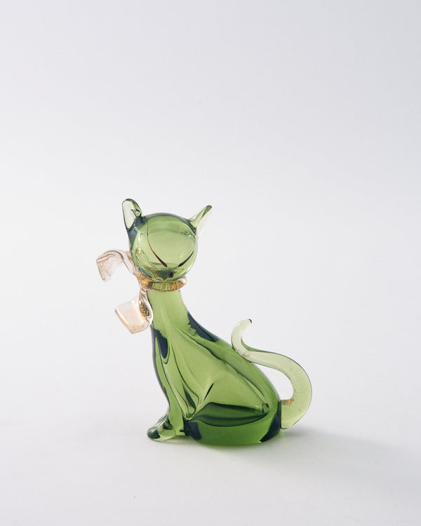 1950s Murano Olive Green Cat