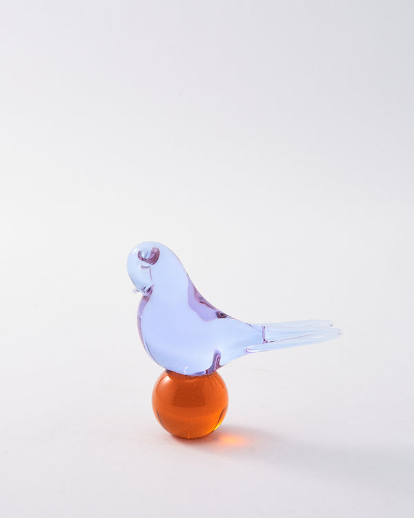 1960s Murano Lilac & Amber Bird