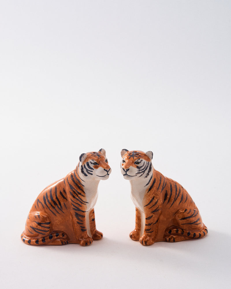 Handmade Ceramic Tiger Salt & Pepper Shakers