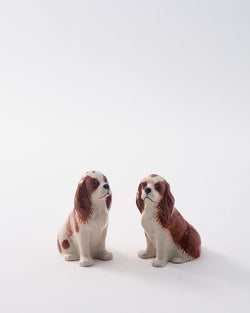 Handmade Ceramic King Charles Spaniel Salt & Pepper Shakers