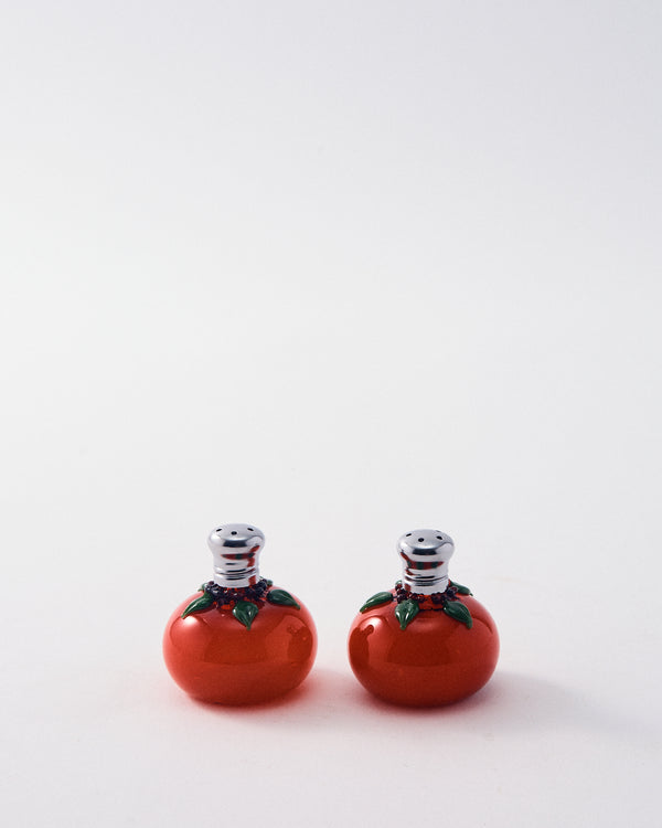 Hand Blown Tomato Salt & Pepper Shakers