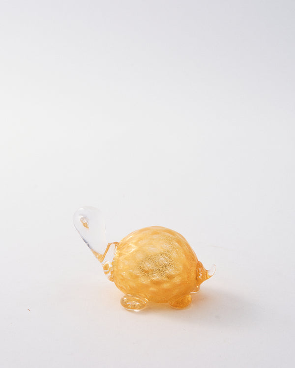 2000s Murano Gold Flecked Yellow Turtle