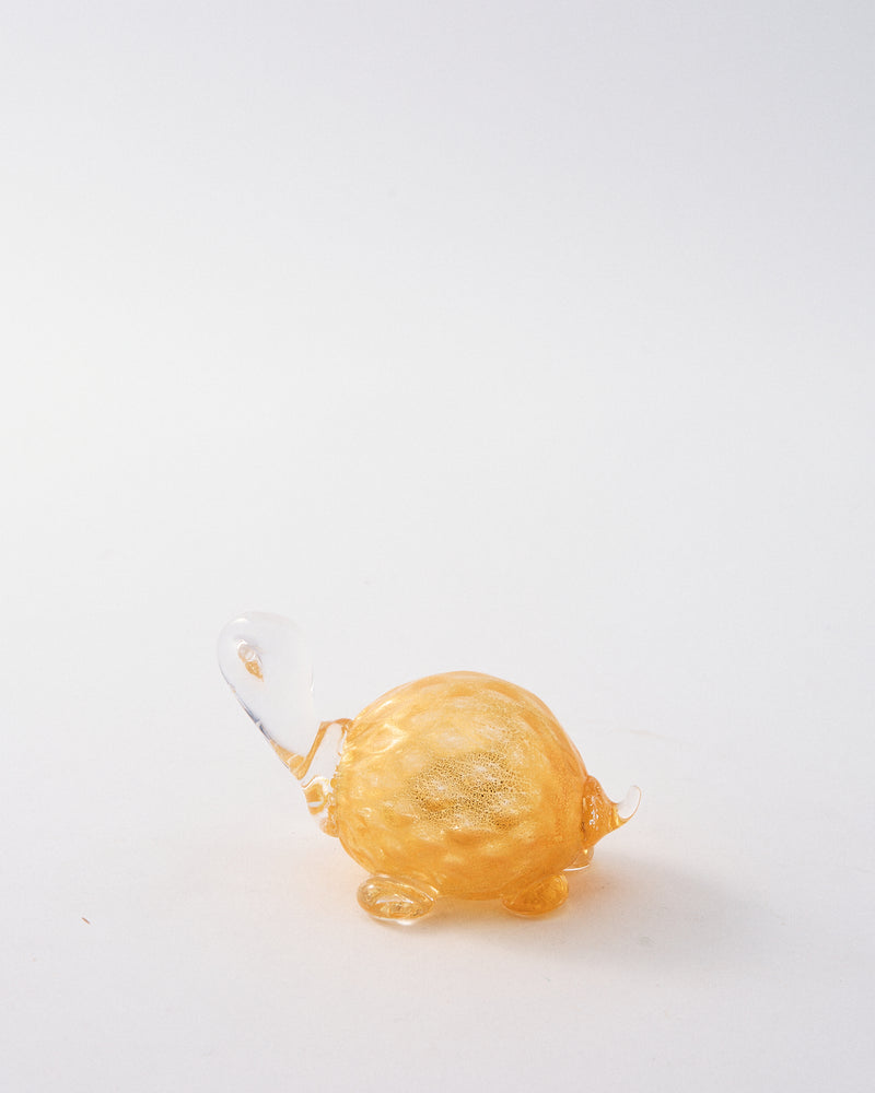 2000s Murano Gold Flecked Yellow Turtle