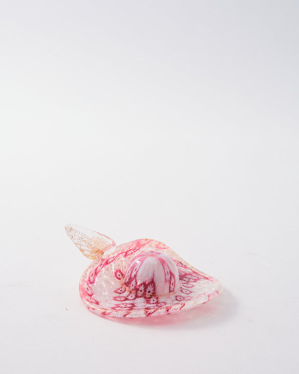 1950s Pink Millefiori Hat Paperweight