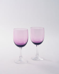 Violet Faceted Stem Wine Glass