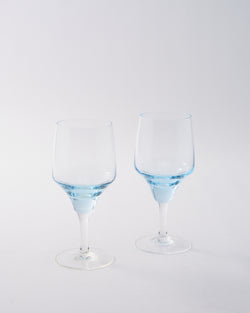 1970s Japanese Baby Blue Wine Glass
