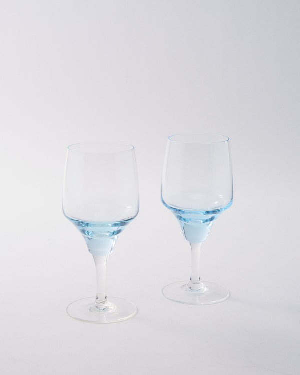 1970s Japanese Baby Blue Wine Glass