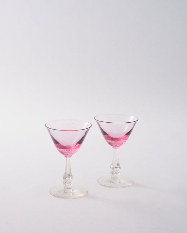 1950s Cerise Pink Aperitif Glass