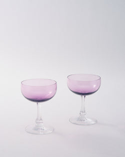 1950s American Violet Faceted Stem Cocktail Glass