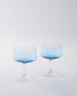 1960s American Sheer Blue Cocktail Glass