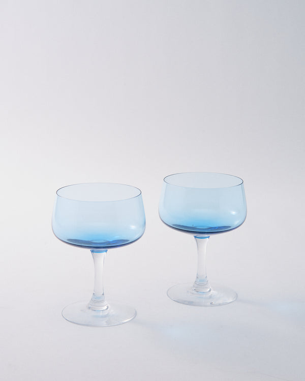 1960s American Sheer Blue Cocktail Glass