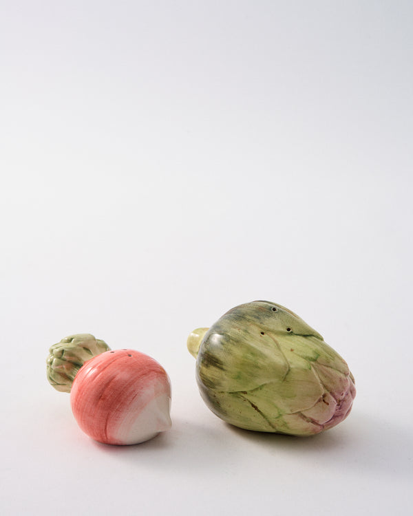 Garden Ceramic Salt and Pepper Shakers - Artichoke & Turnip