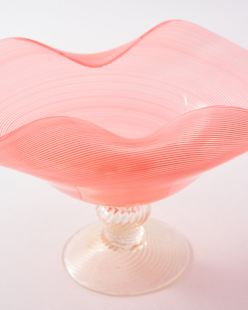 Murano Pale Pink Filigrana Folded Centerpiece