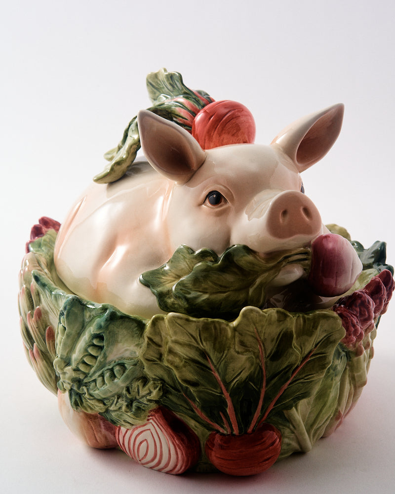 French Market Pig Veggie Tureen