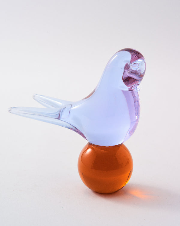 1960s Murano Lilac & Amber Bird