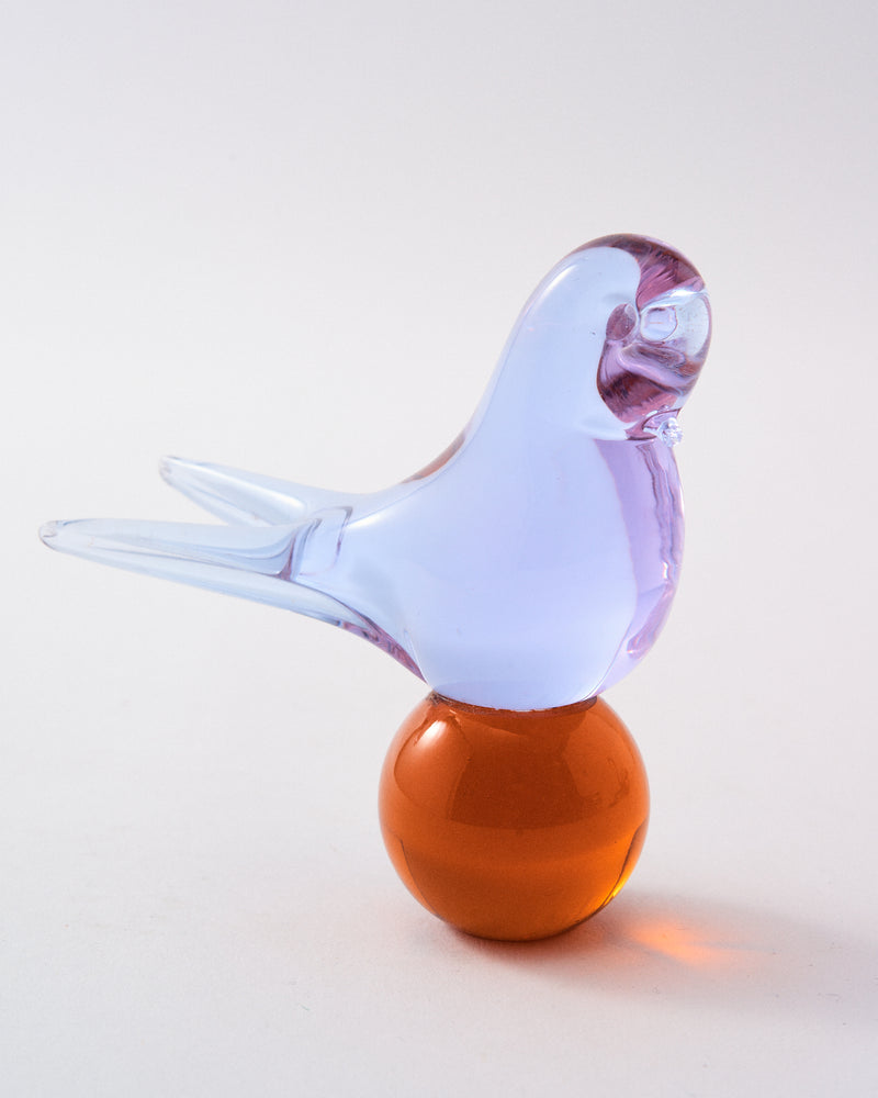 1960s Murano Lilac & Amber Bird