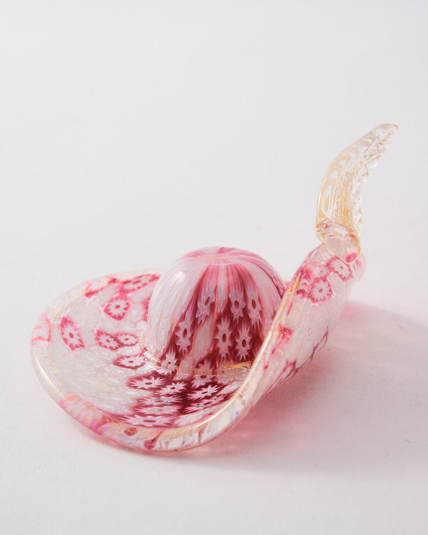 1950s Pink Millefiori Hat Paperweight