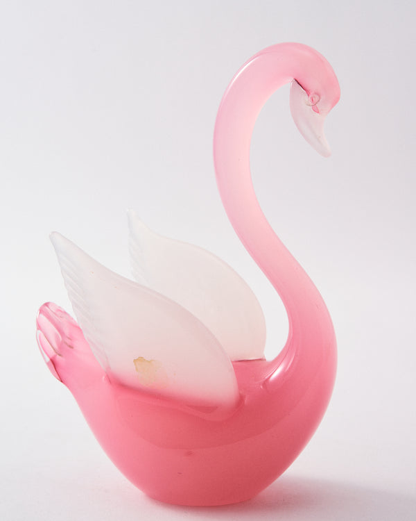 1980s Murano Opaline Glass Swan