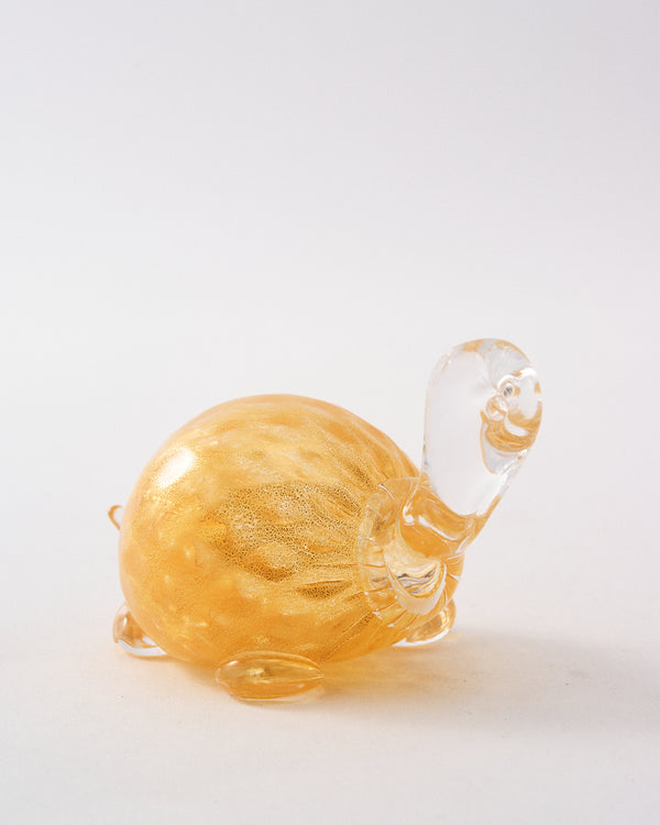 2000s Murano Gold Flecked Yellow Turtle
