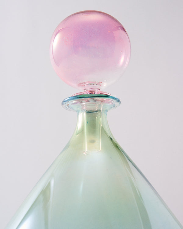 1980s Murano Pink/Green/Blue Ombré Decanter