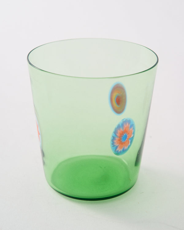 2000s Murano Green Millefiori Tumbler