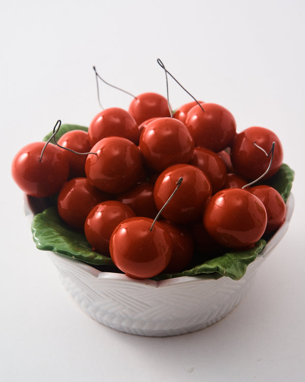 1960s Italian Hand Painted Bowl of Cherries