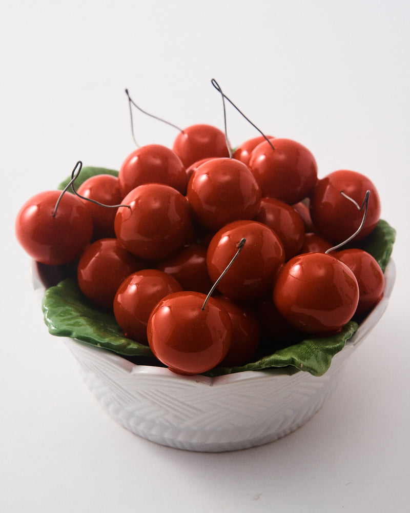 1960s Italian Hand Painted Bowl of Cherries