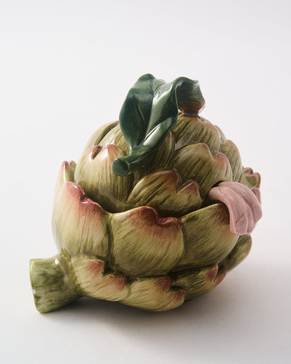 Artichoke Serving Dish with Lid and Spoon