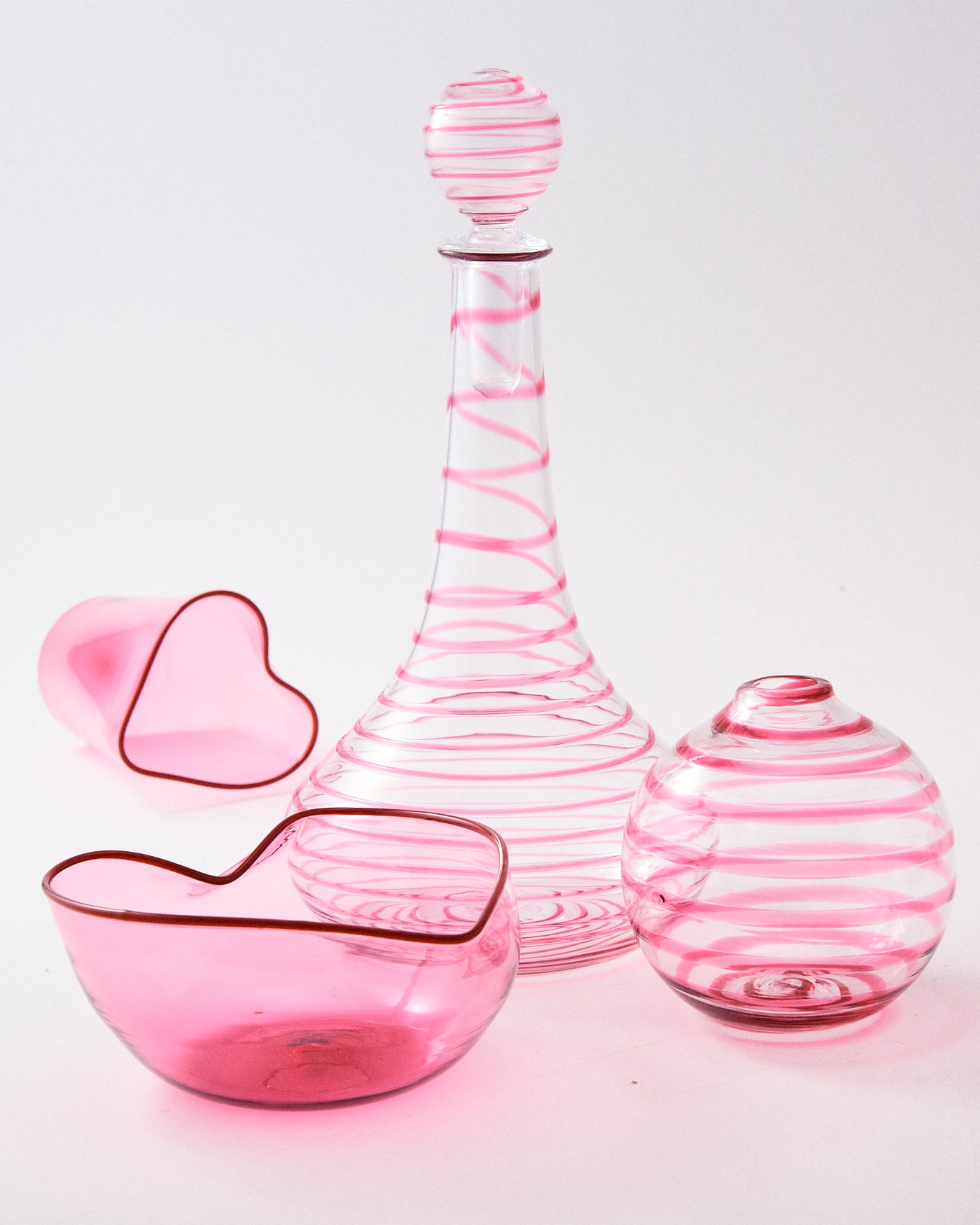 Rosemary Home Handblown Heart Tumbler - Rose