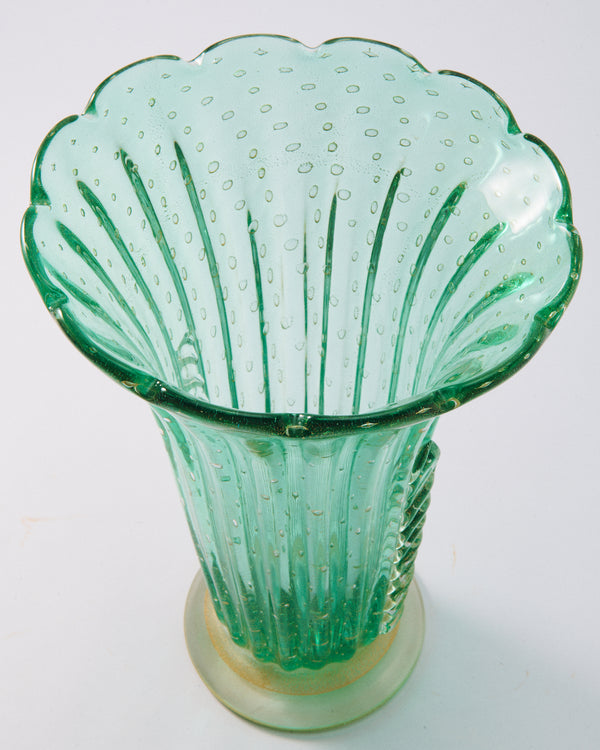Italian Murano Seafoam Green Vase