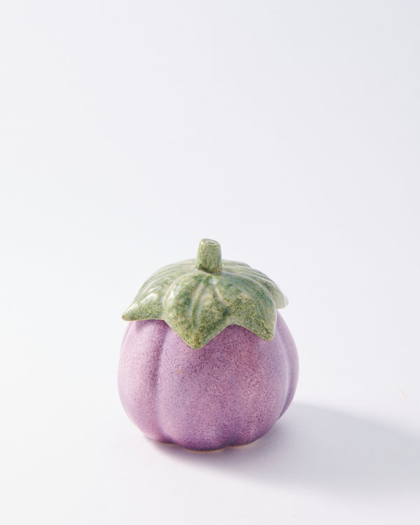 Italian Hand Crafted Ceramic Eggplant Sugar Pot