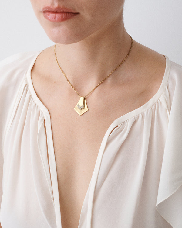 Art Deco Rhinestone Pendant Necklace