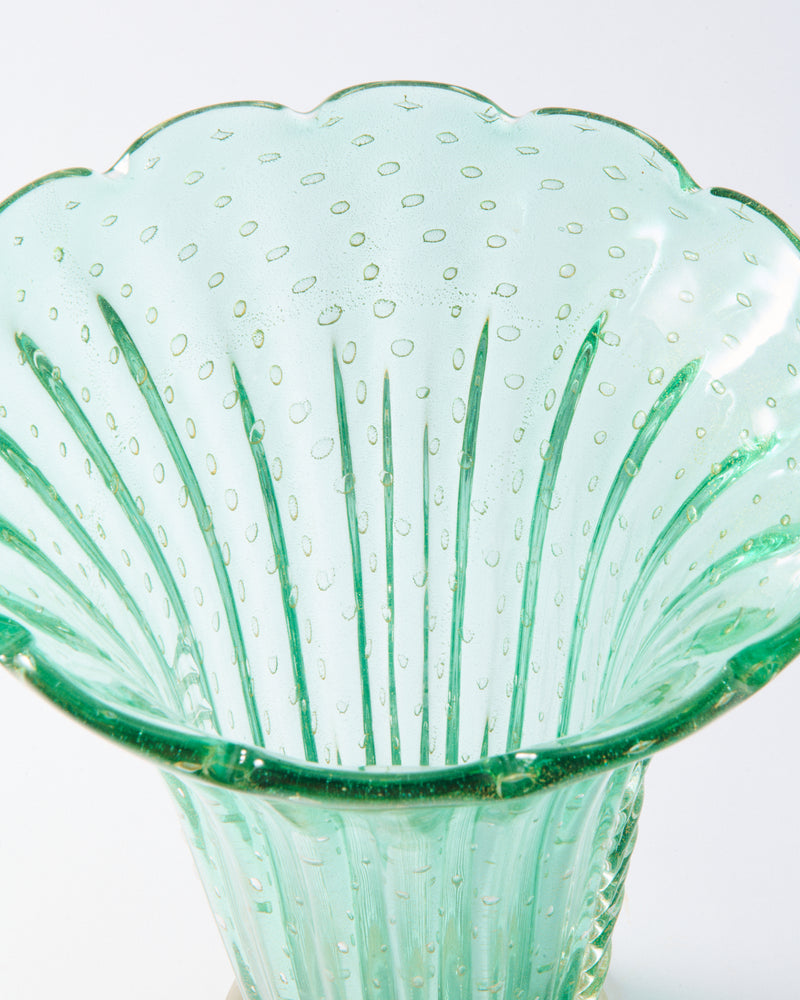 Italian Murano Seafoam Green Vase