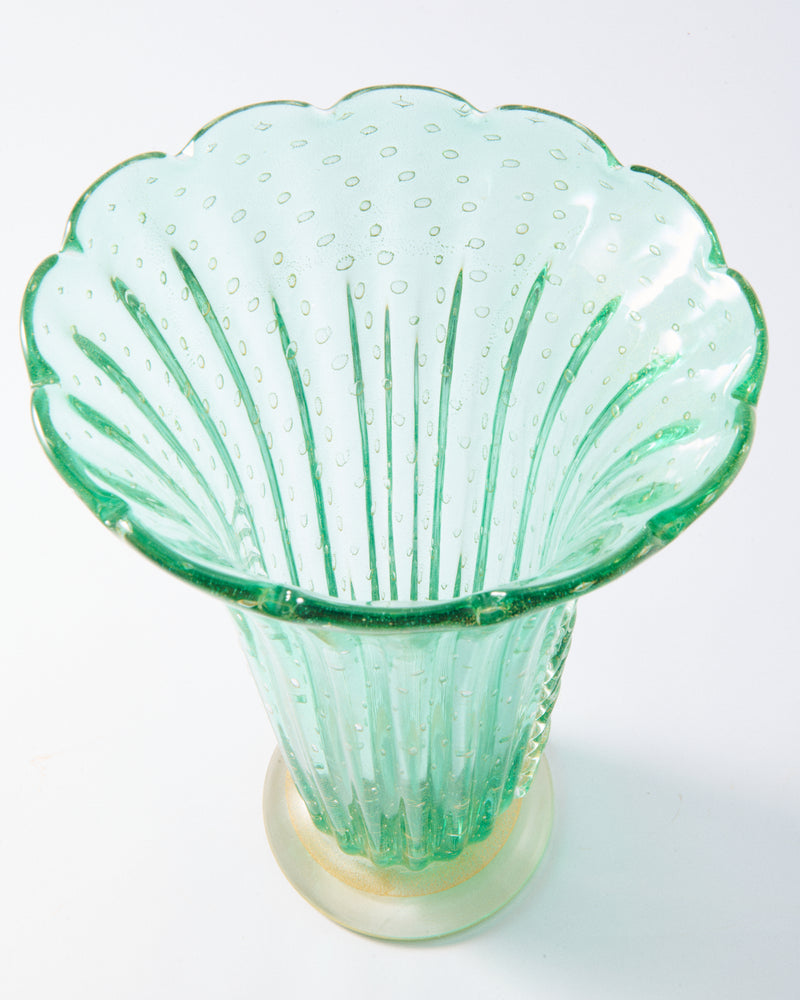 Italian Murano Seafoam Green Vase