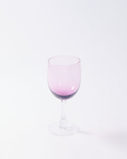 Violet Faceted Stem Wine Glass
