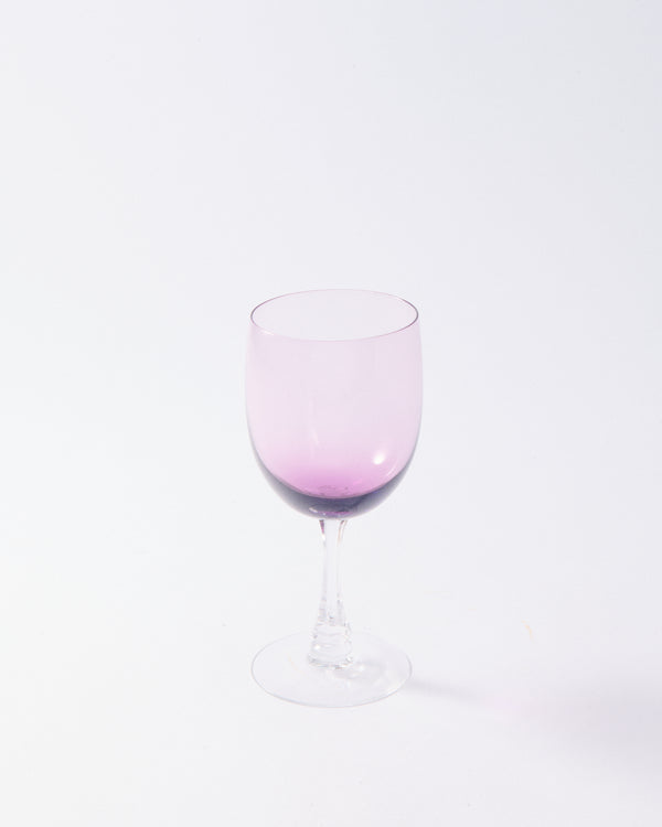 Violet Faceted Stem Wine Glass