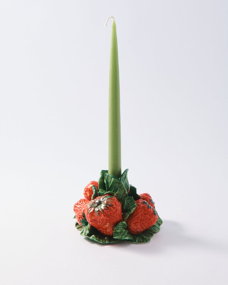 Italian Ceramic Strawberry Candle Holder