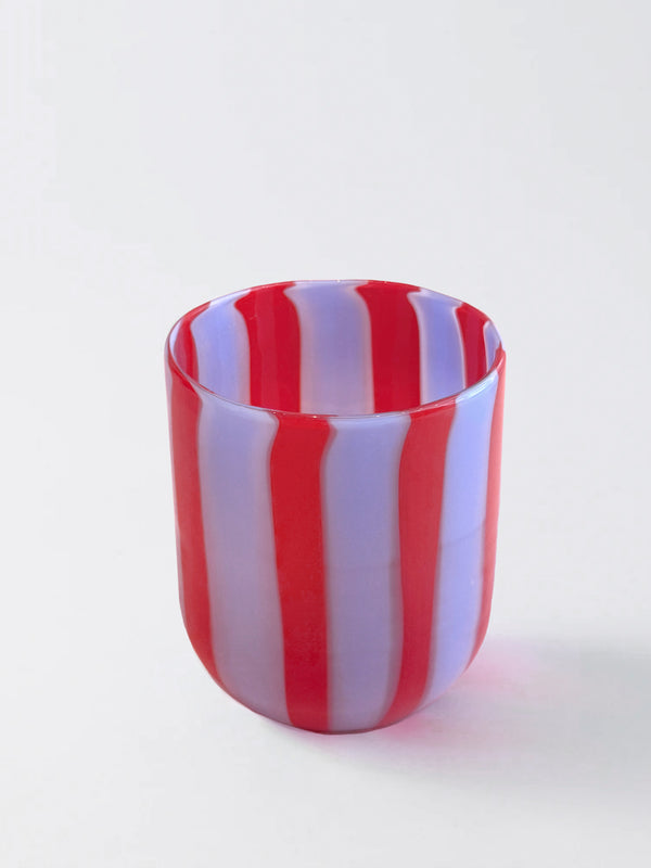 Lilac & Red Candy Stripe Tumbler