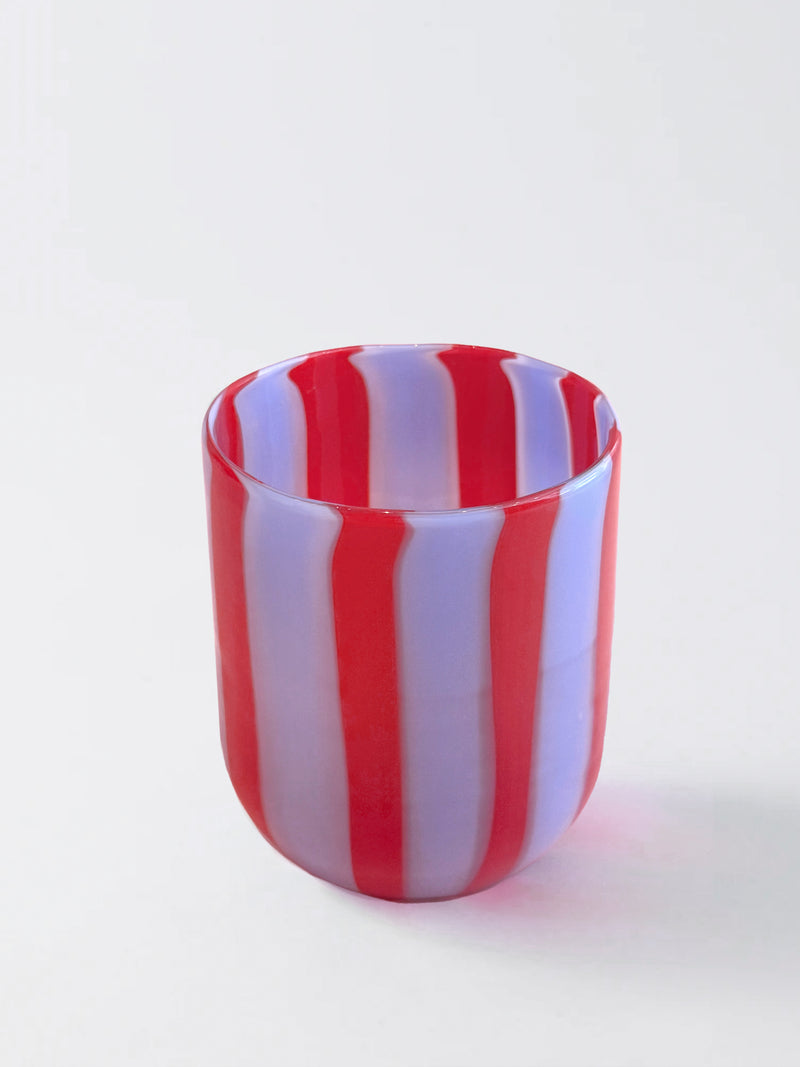 Lilac & Red Candy Stripe Tumbler