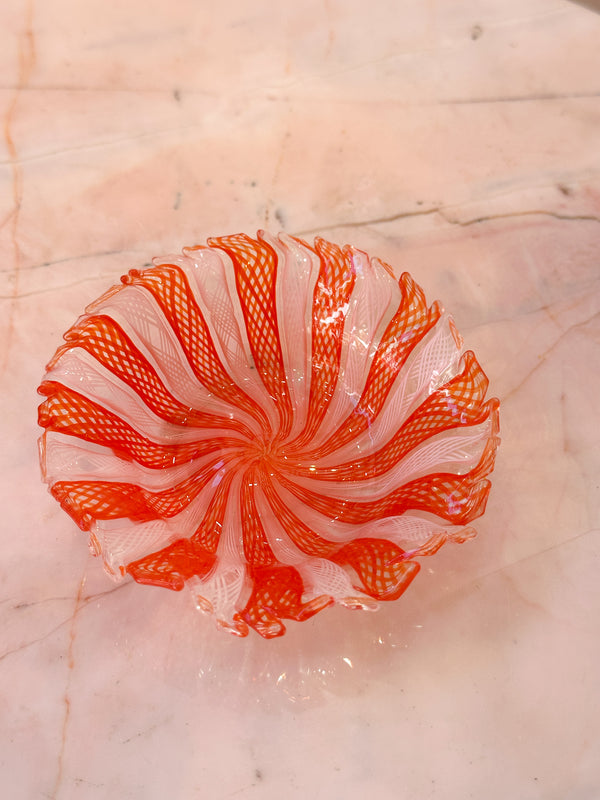 Petite Murano Coral Latticino Dish