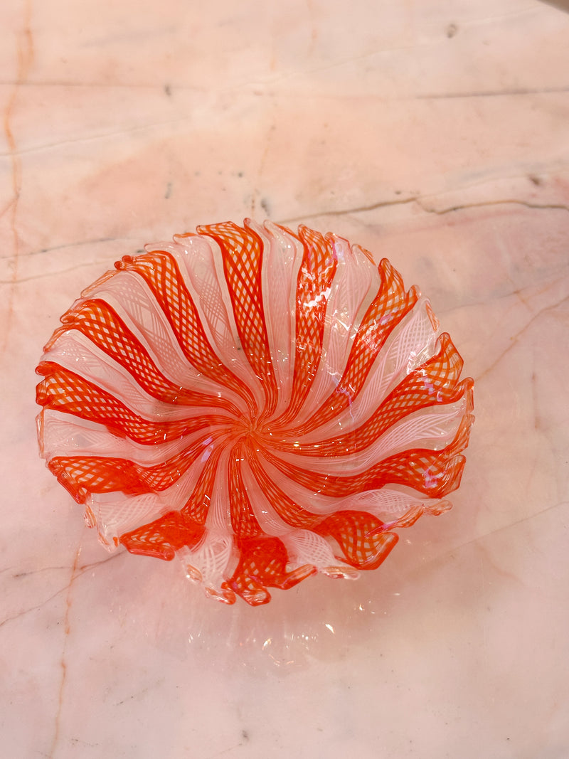 Petite Murano Coral Latticino Dish