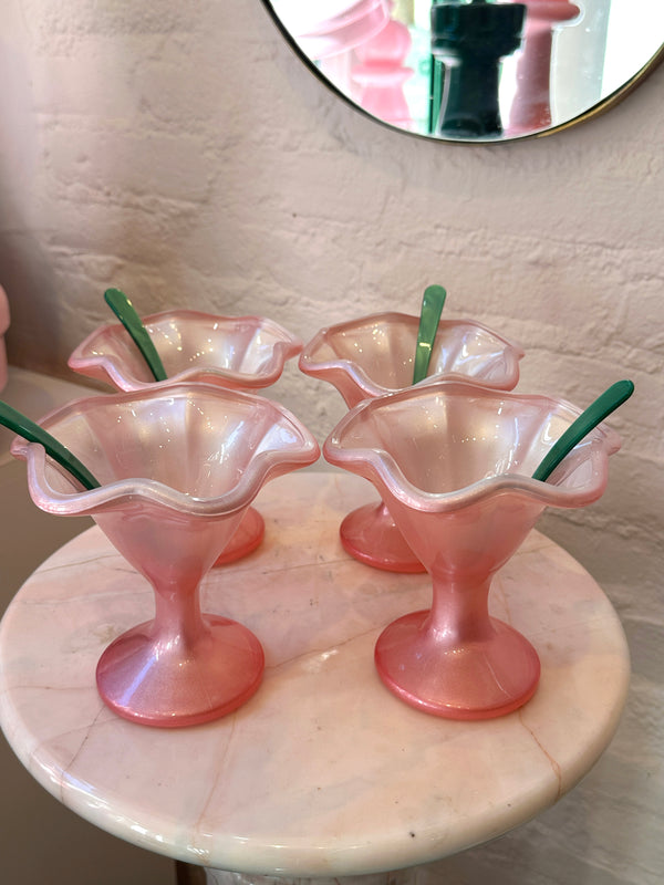 Italian Pink Frosted Gelato Martini Glass