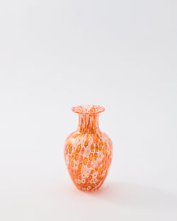 Italian Murano Orange Millefiori Vase