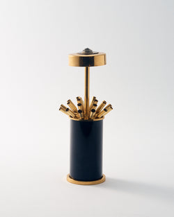 1970s Gold & Black Lacquer Art Deco Entertaining Dispenser