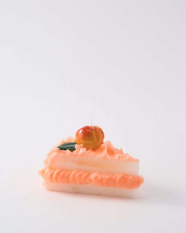 Italian Trompe-l'œil Italian Peach Cake Slice Candle