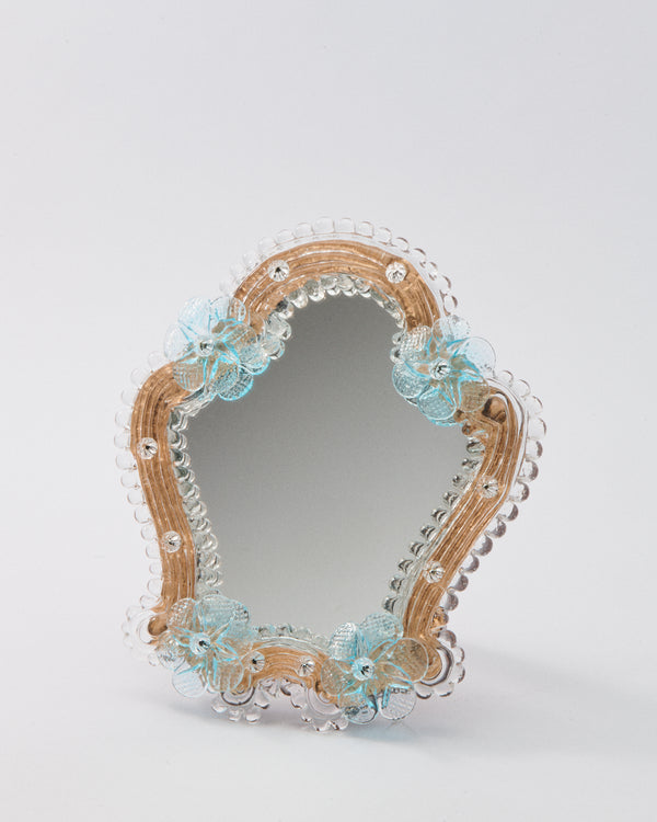 Floral Murano Mirror - Blue